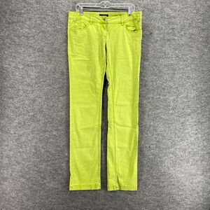 Sasch Pants Women 32 Green Ultra Low Rise Flat Front Skinny Cotton Pockets